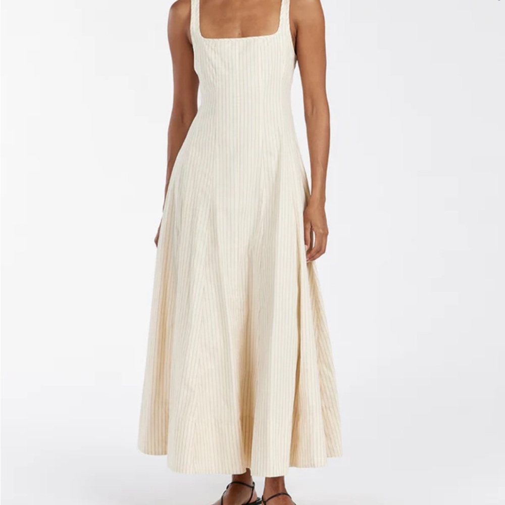 DISSH Cream Square Neck Sleeveless Maxi Dress